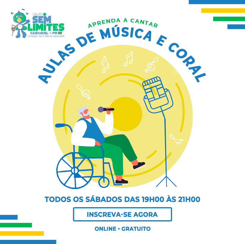 Aulas de música e Coral, online e gratuita. Inscreva-se agora.